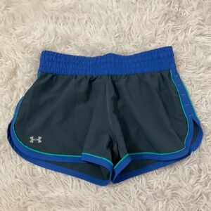 Under Armour Semi Fitted‎ Heat Gear Running Shorts - Grey/Blue - Size XS
